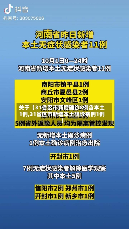 关于【31省区市新增确诊8例含本土1例,31省区市新增本土确诊病例1例】-第3张图片