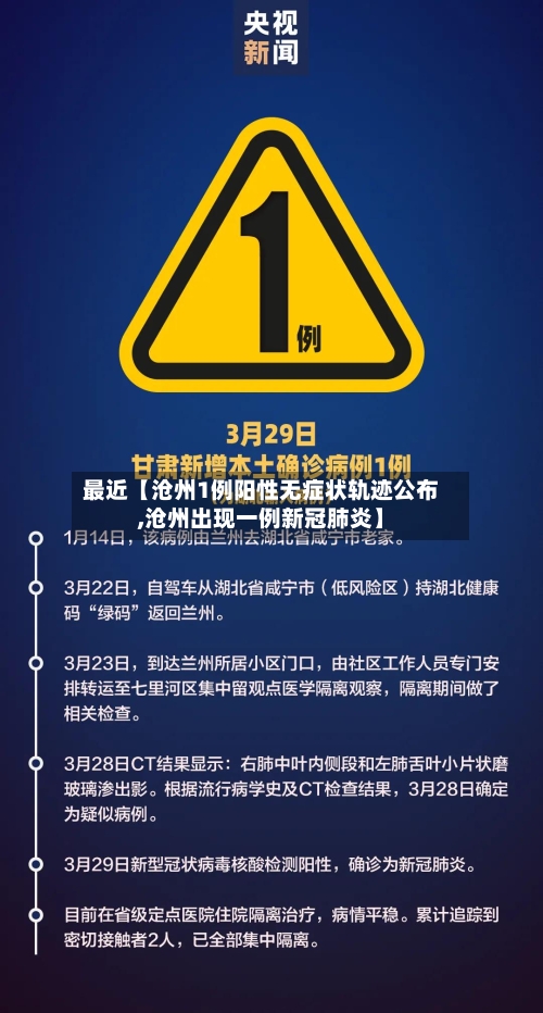 最近【沧州1例阳性无症状轨迹公布,沧州出现一例新冠肺炎】-第1张图片