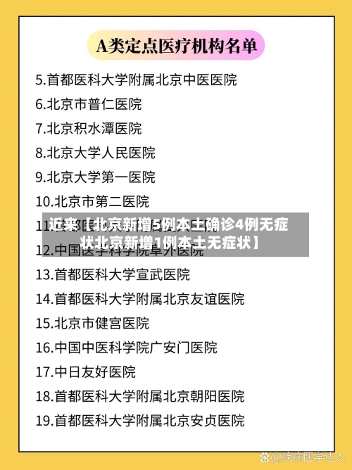近来【北京新增5例本土确诊4例无症状北京新增1例本土无症状】-第3张图片